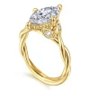 Sale Gabriel & Co. Daija - 14K Yellow Gold Twisted Marquise Diamond Engagement Ring