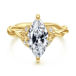 Sale Gabriel & Co. Daija - 14K Yellow Gold Twisted Marquise Diamond Engagement Ring