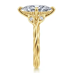 Sale Gabriel & Co. Daija - 14K Yellow Gold Twisted Marquise Diamond Engagement Ring