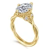 Sale Gabriel & Co. Daija - 14K Yellow Gold Twisted Oval Diamond Engagement Ring