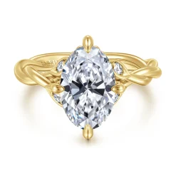 Sale Gabriel & Co. Daija - 14K Yellow Gold Twisted Oval Diamond Engagement Ring
