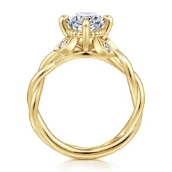Sale Gabriel & Co. Daija - 14K Yellow Gold Twisted Oval Diamond Engagement Ring