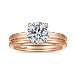 Sale Gabriel & Co. Daniele - 14K Rose Gold Round Solitaire Diamond Engagement Ring