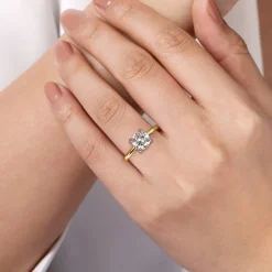 Sale Gabriel & Co. Daniele - 14K White and Yellow Gold Round Solitaire Diamond Engagement Ring