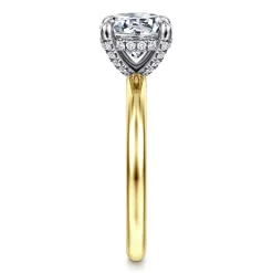 Sale Gabriel & Co. Daniele - 14K White and Yellow Gold Round Solitaire Diamond Engagement Ring