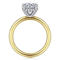 Sale Gabriel & Co. Daniele - 14K White and Yellow Gold Round Solitaire Diamond Engagement Ring