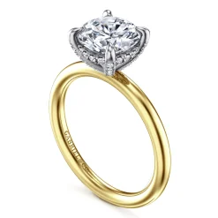 Sale Gabriel & Co. Daniele - 14K White and Yellow Gold Round Solitaire Diamond Engagement Ring