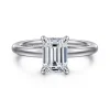 Best Gabriel & Co. Daniele - 14K White Gold Emerald Cut Solitaire Diamond Engagement Ring