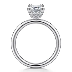 Best Gabriel & Co. Daniele - 14K White Gold Emerald Cut Solitaire Diamond Engagement Ring