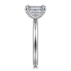Best Gabriel & Co. Daniele - 14K White Gold Emerald Cut Solitaire Diamond Engagement Ring