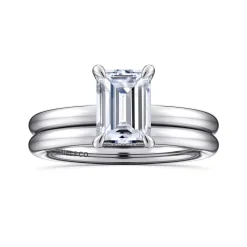 Best Gabriel & Co. Daniele - 14K White Gold Emerald Cut Solitaire Diamond Engagement Ring