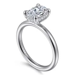 Best Gabriel & Co. Daniele - 14K White Gold Oval Solitaire Diamond Engagement Ring