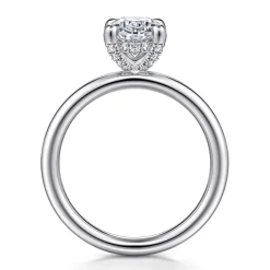 Best Gabriel & Co. Daniele - 14K White Gold Oval Solitaire Diamond Engagement Ring