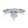 Sale Gabriel & Co. Daniele - 14K White Gold Pear Shape Solitaire Diamond Engagement Ring