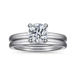 Sale Gabriel & Co. Daniele - 14K White Gold Round Solitaire Diamond Engagement Ring