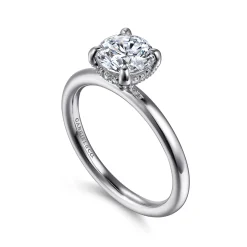 Sale Gabriel & Co. Daniele - 14K White Gold Round Solitaire Diamond Engagement Ring