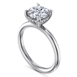 Sale Gabriel & Co. Daniele - 14K White Gold Round Solitaire Diamond Engagement Ring