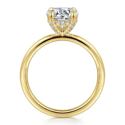 New Gabriel & Co. Daniele - 14K Yellow Gold Round Solitaire Diamond Engagement Ring