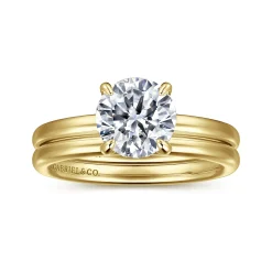 New Gabriel & Co. Daniele - 14K Yellow Gold Round Solitaire Diamond Engagement Ring