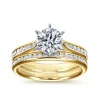 New Gabriel & Co. Danielle - 14K White-Yellow Gold Round Diamond Channel Set Engagement Ring