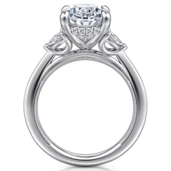 Discount Gabriel & Co. Dani - 14K White Gold Oval Diamond Engagement Ring
