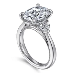 Discount Gabriel & Co. Dani - 14K White Gold Oval Diamond Engagement Ring