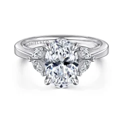 Clearance Gabriel & Co. Dani - 14K White Gold Oval Diamond Engagement Ring