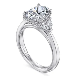 Clearance Gabriel & Co. Dani - 14K White Gold Oval Diamond Engagement Ring