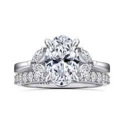 Clearance Gabriel & Co. Dani - 14K White Gold Oval Diamond Engagement Ring