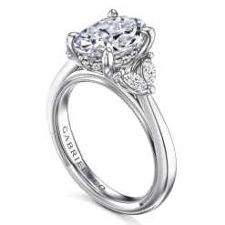 Hot Gabriel & Co. Dani - 14K White Gold Oval Diamond Engagement Ring
