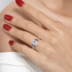 Hot Gabriel & Co. Dani - 14K White Gold Oval Diamond Engagement Ring