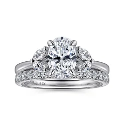 Sale Gabriel & Co. Dani - 14K White Gold Oval Diamond Engagement Ring