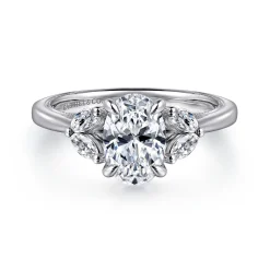 Sale Gabriel & Co. Dani - 14K White Gold Oval Diamond Engagement Ring