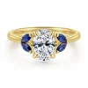 Hot Gabriel & Co. Dani - 14K Yellow Gold Round Diamond and Sapphire Engagement Ring