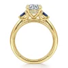 Sale Gabriel & Co. Dani - 14K Yellow Gold Round Diamond and Sapphire Engagement Ring
