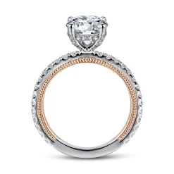 Discount Gabriel & Co. Danita - 14K White-Rose Gold Round Diamond Engagement Ring