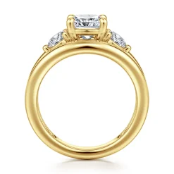 Online Gabriel & Co. Danni - 14K Yellow Gold Cushion Cut Three Stone Diamond Engagement Ring