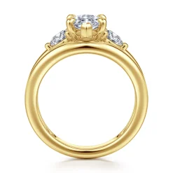 Hot Gabriel & Co. Danni - 14K Yellow Gold Marquise Shape Three Stone Diamond Engagement Ring