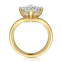 Discount Gabriel & Co. Dante - 14K Yellow Gold Chevron Princess Cut Diamond Engagement Ring