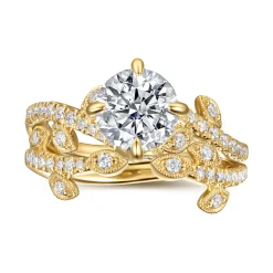 Sale Gabriel & Co. Darcie - 14K Yellow Gold Round Diamond Engagement Ring