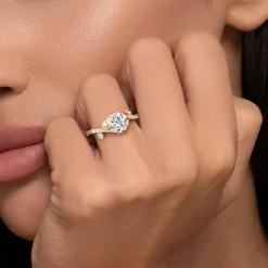 Sale Gabriel & Co. Darcie - 14K Yellow Gold Round Diamond Engagement Ring