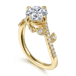 Sale Gabriel & Co. Darcie - 14K Yellow Gold Round Diamond Engagement Ring