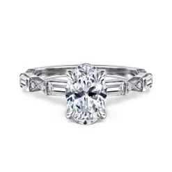 Discount Gabriel & Co. Dariella - 14K White Gold Oval Diamond Engagement Ring