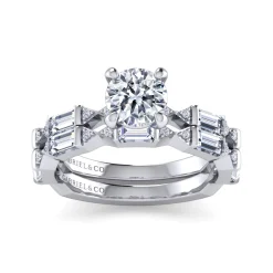 Outlet Gabriel & Co. Dariella - 14K White Gold Round Diamond Engagement Ring