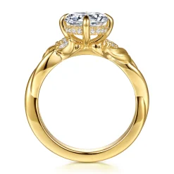 Outlet Gabriel & Co. Darling - 14K Yellow Gold Compass Prong Twisted Round Diamond Engagement Ring
