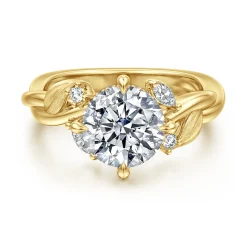 Hot Gabriel & Co. Darling - 14K Yellow Gold Compass Prong Round Diamond Engagement Ring