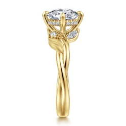 Hot Gabriel & Co. Darling - 14K Yellow Gold Compass Prong Round Diamond Engagement Ring