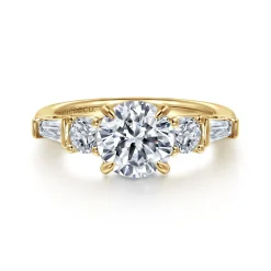 Clearance Gabriel & Co. Darmie - 14K Yellow Gold Round Five Stone Diamond Engagement Ring