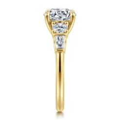 New Gabriel & Co. Darmie - 14K Yellow Gold Round Five Stone Diamond Engagement Ring
