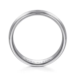 Gabriel & Co. Declan - 14K White Gold 6mm - Carved Men's Wedding Band in Satin Finish
